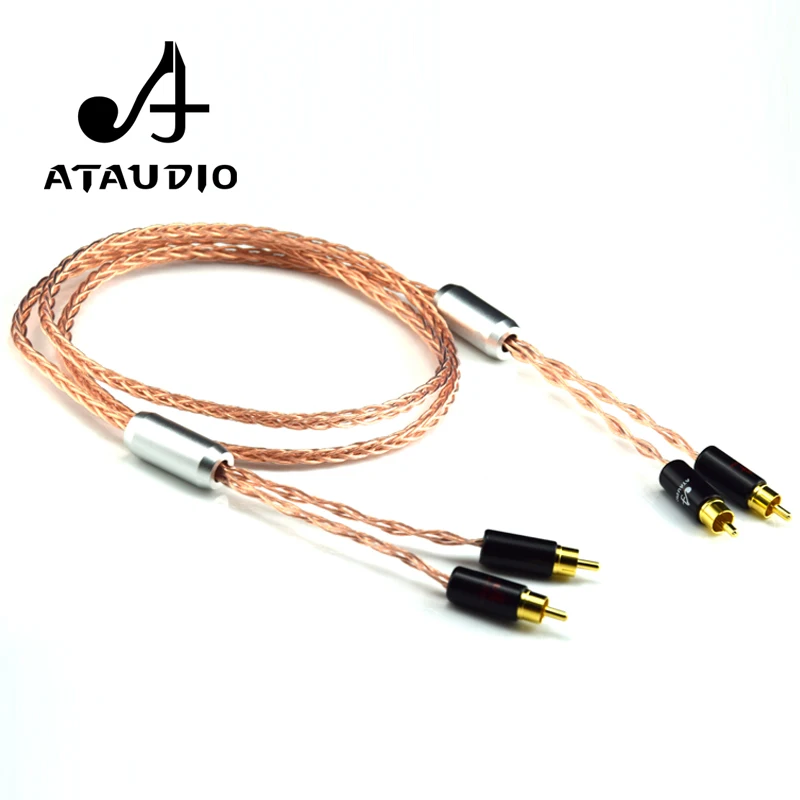 Аудиокабель ATAUDIO Hifi из чистой меди с RCA кабелем усилитель DVD плеера двойной