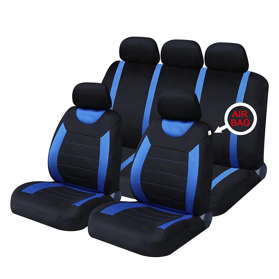 Universal 5-Seat Polyester Fabric Full Set Black Blue Auto Seat Cover Cushion ProtectorC ar Washable
Universal 5-Seat Polyester Fabric Full Set Black Blue Auto Seat Cover Cushion ProtectorC ar Washable