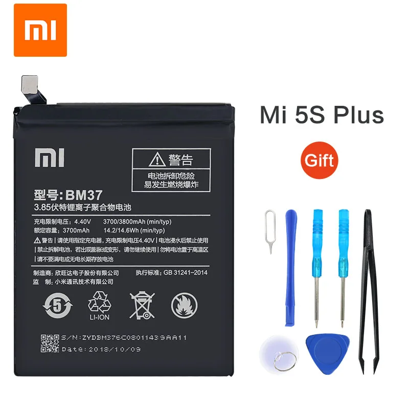 Xiao Mi Original Battery BM37 3800 mAh for Xiaomi Mi 5S Plus MI5S Plus High Quality Phone Replacement Batteries
Xiao Mi Original Battery BM37 3800 mAh for Xiaomi Mi 5S Plus MI5S Plus High Quality Phone Replacement Batteries