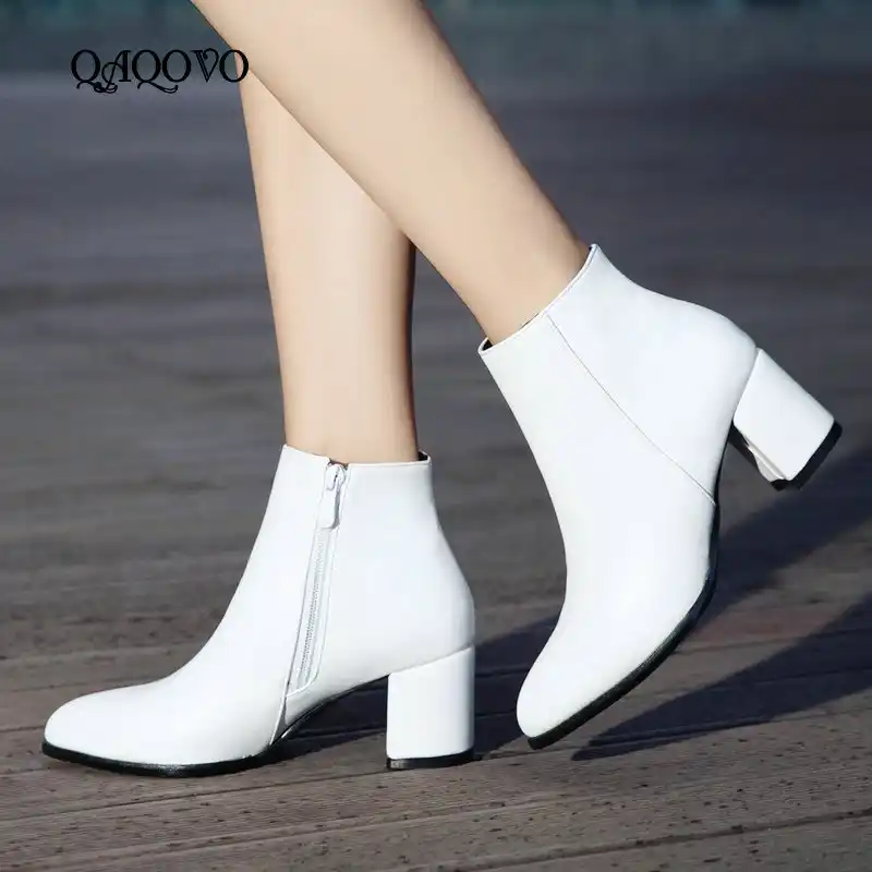 botas blancas tacon