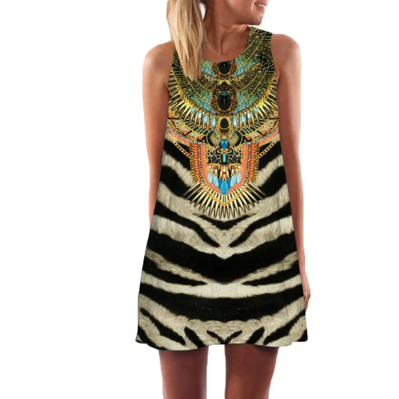 Print Tiger Pattern Dashiki Dress Women Summer Vintage Mini Boho Chiffon Dress Sleeveless African Clothing O-Neck Vestidos 2018
Print Tiger Pattern Dashiki Dress Women Summer Vintage Mini Boho Chiffon Dress Sleeveless African Clothing O-Neck Vestidos 2018