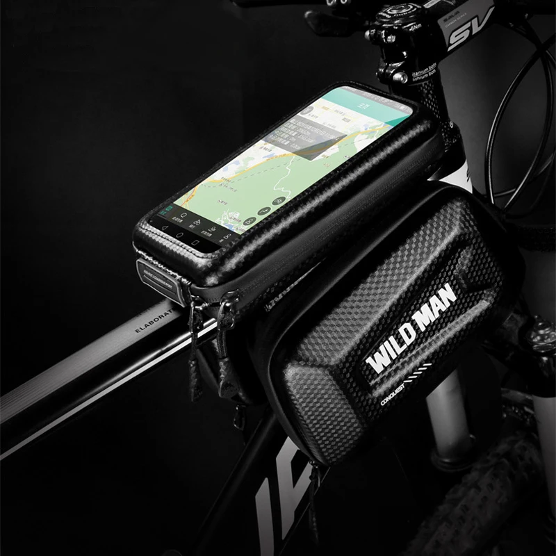 WILD MAN Bicycle Front Frame Bag MTB Road Bike Bags Screen Touch Detachable phone bag Anti Pressure Shock Rainproof Cycling Bags
WILD MAN Bicycle Front Frame Bag MTB Road Bike Bags Screen Touch Detachable phone bag Anti Pressure Shock Rainproof Cycling Bags