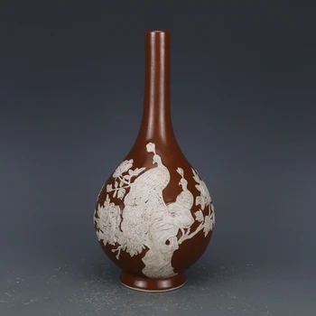 Antique QingDynasty porcelain vase,Purple gold glaze carving peacock bottle,Hand-painted crafts,Decoration,Collection&Adornment
Antique QingDynasty porcelain vase,Purple gold glaze carving peacock bottle,Hand-painted crafts,Decoration,Collection&Adornment