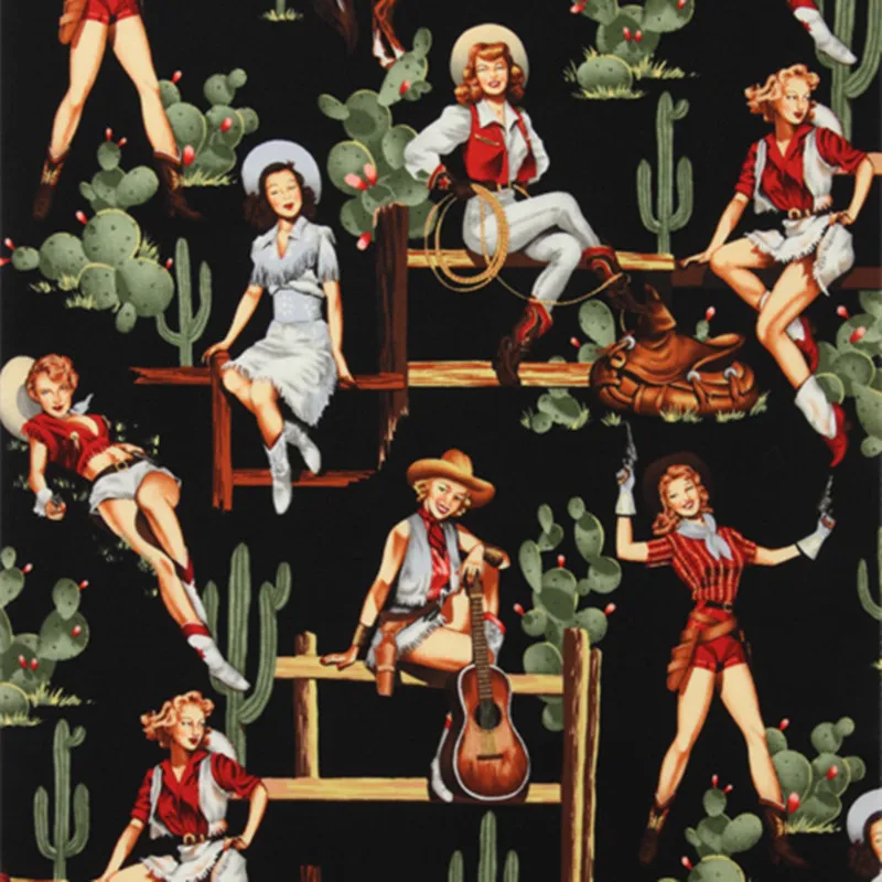 BZ32 100*130cm 3colors The Western Girl Printed Retro Vintage Euramerican Style Cotton Twill Poplin Fabric For Women Dress Skirt
BZ32 100*130cm 3colors The Western Girl Printed Retro Vintage Euramerican Style Cotton Twill Poplin Fabric For Women Dress Skirt
