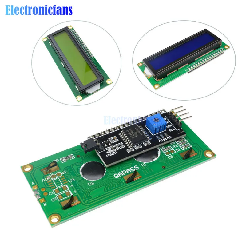 

1602 16*2 Character LCD 5V 16x2 Blue/Yellow Digital Backlight Display Module Board For Arduino IIC I2C TWI SPI Serial Interface