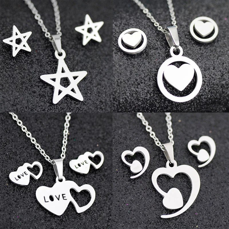 20Styles Fashion Star Round Love Heart Geometric Stainless Steel Jewelry Sets for Women Earrings Necklaces Gifts Party
20Styles Fashion Star Round Love Heart Geometric Stainless Steel Jewelry Sets for Women Earrings Necklaces Gifts Party