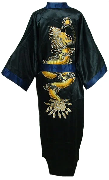 Novelty Reversible Black Blue Men's Bath Gown Chinese Embroidered Dragon Nightwear Two-Face Kimono Gown One Size S0030
Novelty Reversible Black Blue Men's Bath Gown Chinese Embroidered Dragon Nightwear Two-Face Kimono Gown One Size S0030