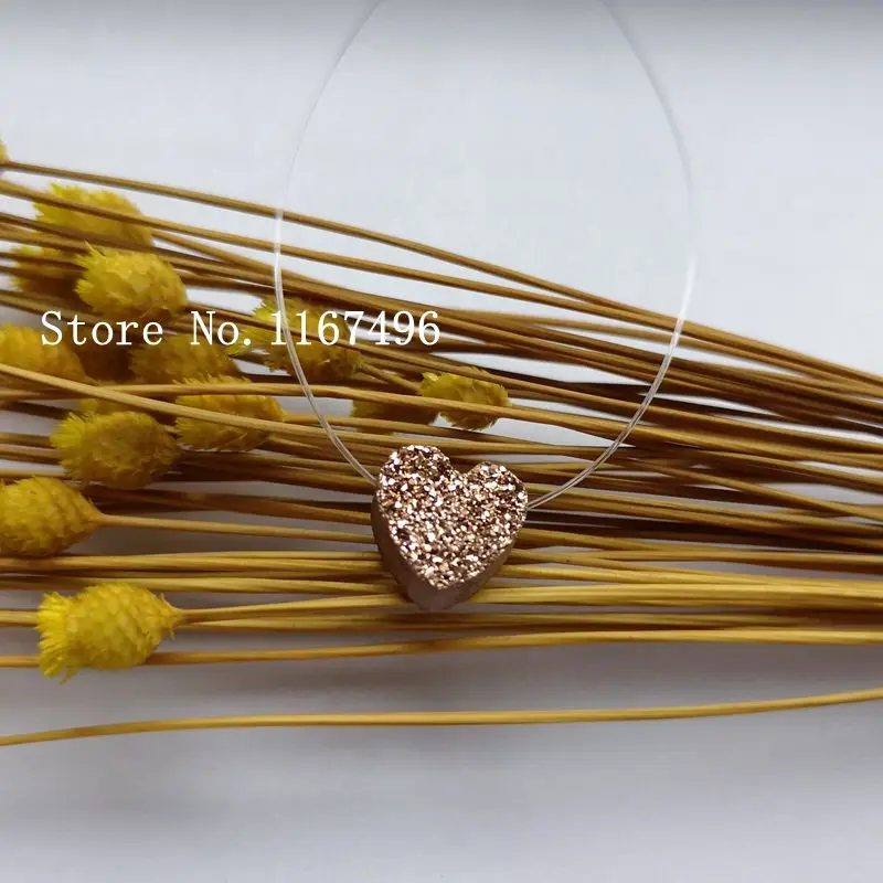 Promotion ! 10mm 2018 New Arrival Transparent Nylon Chain Heart Natural Druzy Necklace Heart Druzy Necklace for gift
Promotion ! 10mm 2018 New Arrival Transparent Nylon Chain Heart Natural Druzy Necklace Heart Druzy Necklace for gift