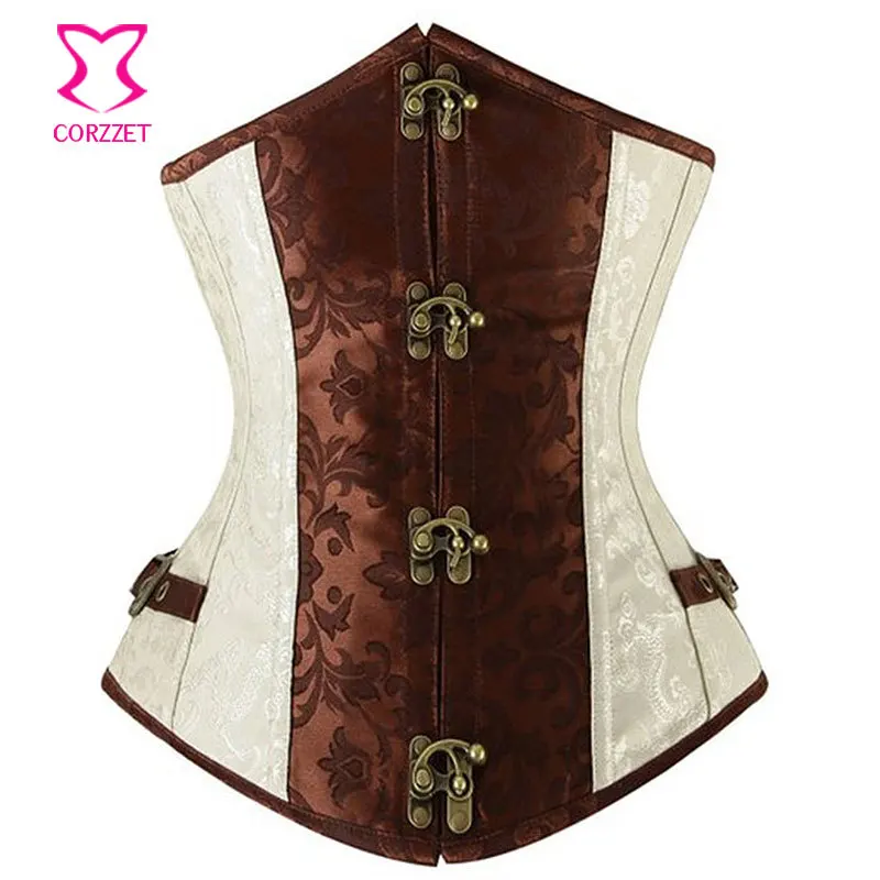 

Vintage Brocade Steampunk Corset Underbust Waist Slimming Corsets and Bustiers Steel Boned Corselet Corpetes Espartilhos Gothic