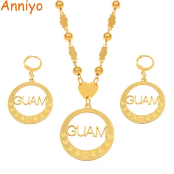 Anniyo Guam Pendant Ball Beads Necklaces Earrings Jewelry sets for Women Stainless Steel and Gold Color Accessories New #072021P
Anniyo Guam Pendant Ball Beads Necklaces Earrings Jewelry sets for Women Stainless Steel and Gold Color Accessories New #072021P