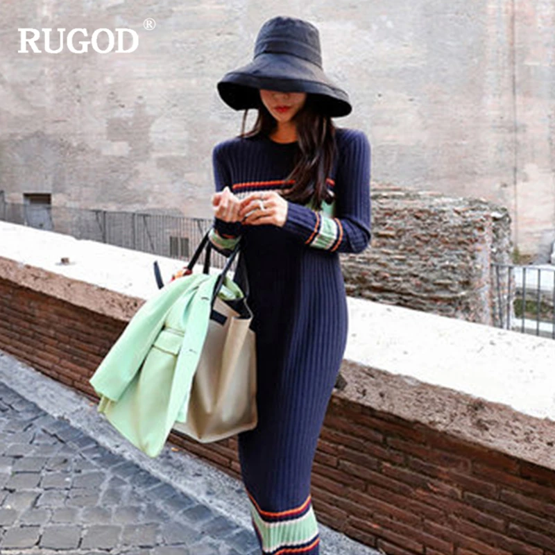 RUGOD Vintage Fashion Women Straight Dress Long Sleeve Striped Clothes Midi Warm Winter Dress For Female Elegnat Women Clothes
RUGOD Vintage Fashion Women Straight Dress Long Sleeve Striped Clothes Midi Warm Winter Dress For Female Elegnat Women Clothes