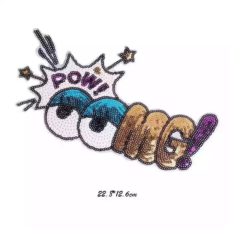 2 Pieces New Arrival Eye OMG Iron on Patches for Clothes Cartoon POW Sequined Cloth Patch DIY Decoration Embroiderey Applique
2 Pieces New Arrival Eye OMG Iron on Patches for Clothes Cartoon POW Sequined Cloth Patch DIY Decoration Embroiderey Applique