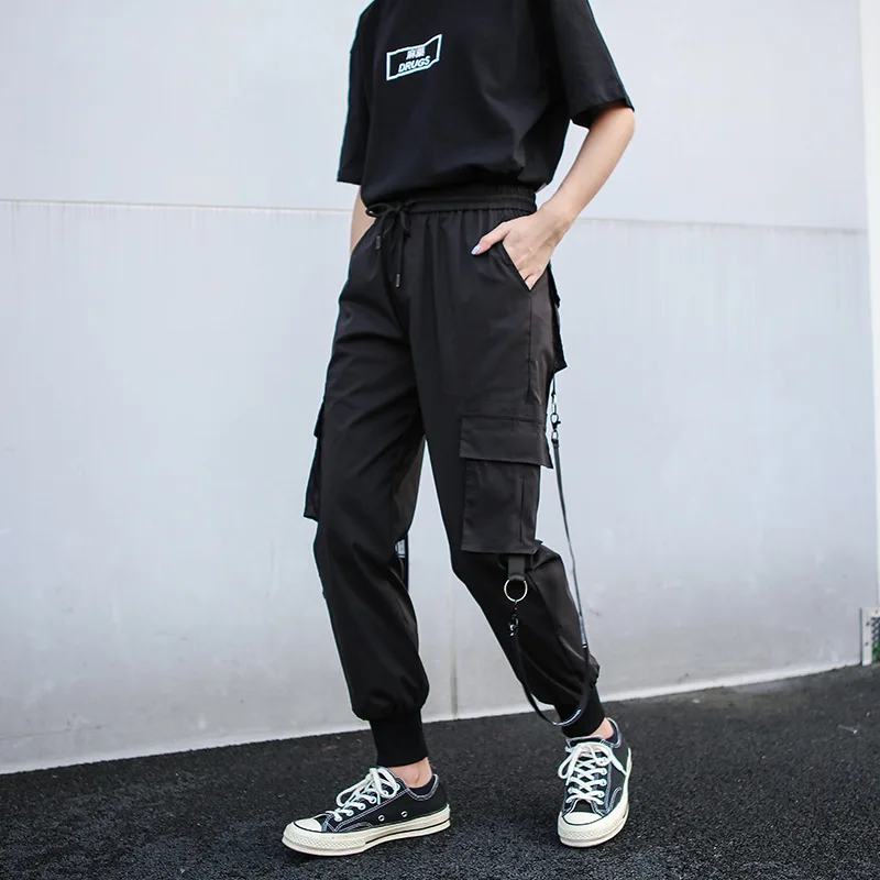 2019 Autumn Streetwear Stripe Cargo Pants Women Casual Pants Black High Waist Female Trousers Multi Pocket Ladies Hip Hop Pants
2019 Autumn Streetwear Stripe Cargo Pants Women Casual Pants Black High Waist Female Trousers Multi Pocket Ladies Hip Hop Pants
