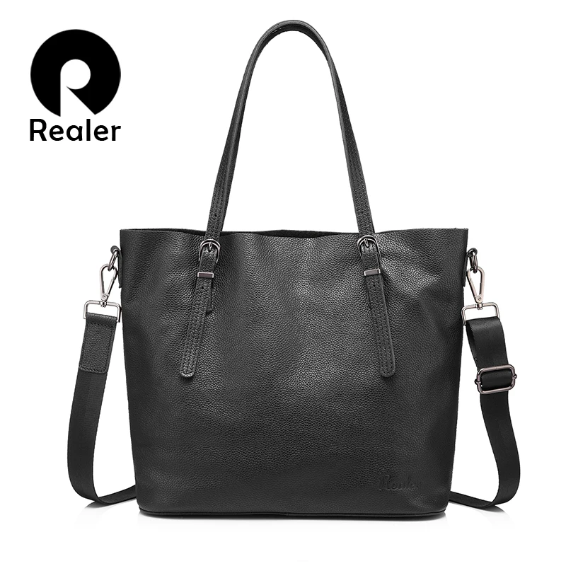 REALER brand women genuine leather bag female shoulder bag with large capacity ladies handbag high quality cow leather Tote bags
REALER brand women genuine leather bag female shoulder bag with large capacity ladies handbag high quality cow leather Tote bags
