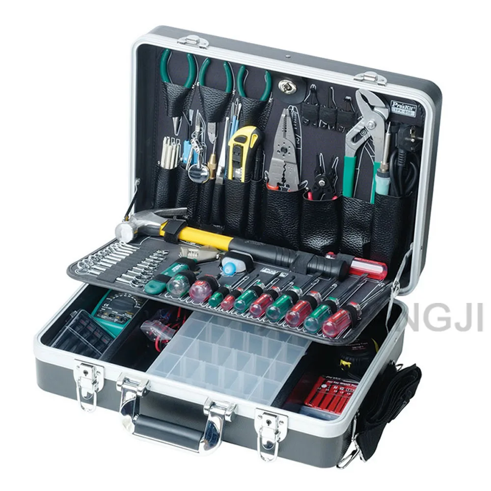 Pro'skit 1PK-850B-1 Professional Maintenance Electronic Electrician Engineer Toolbox (73 In 1) Combination Repair Tools Kit
Pro'skit 1PK-850B-1 Professional Maintenance Electronic Electrician Engineer Toolbox (73 In 1) Combination Repair Tools Kit