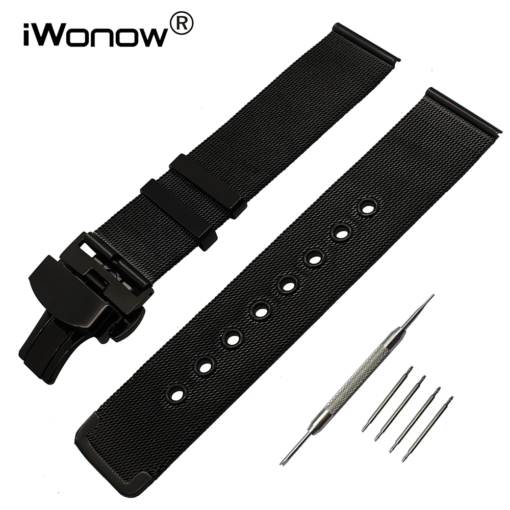 20mm 22mm Milanese Stainless Steel Watchband +Tool for Diesel Fossil Timex Armani CK DW Butterfly Buckle Strap Watch Band Black
20mm 22mm Milanese Stainless Steel Watchband +Tool for Diesel Fossil Timex Armani CK DW Butterfly Buckle Strap Watch Band Black