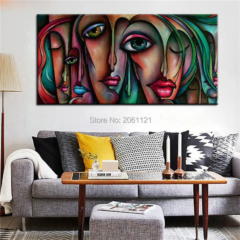 

hand painted modern Cubism oil painting girls woman canvas wall art figure canvas picture