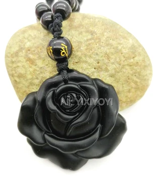 Drop Ship Natural Black Obsidian Carved Chinese Cute Rose Flower Design Lucky Pendant + Free Beads Necklace Fashion Jewelry
Drop Ship Natural Black Obsidian Carved Chinese Cute Rose Flower Design Lucky Pendant + Free Beads Necklace Fashion Jewelry
