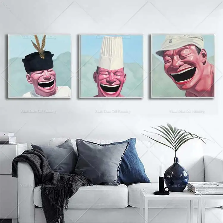 yueminjun hand painted oil painting on canvas laughing big lip smiling face Hat picture man portrait for wall living room decor
yueminjun hand painted oil painting on canvas laughing big lip smiling face Hat picture man portrait for wall living room decor