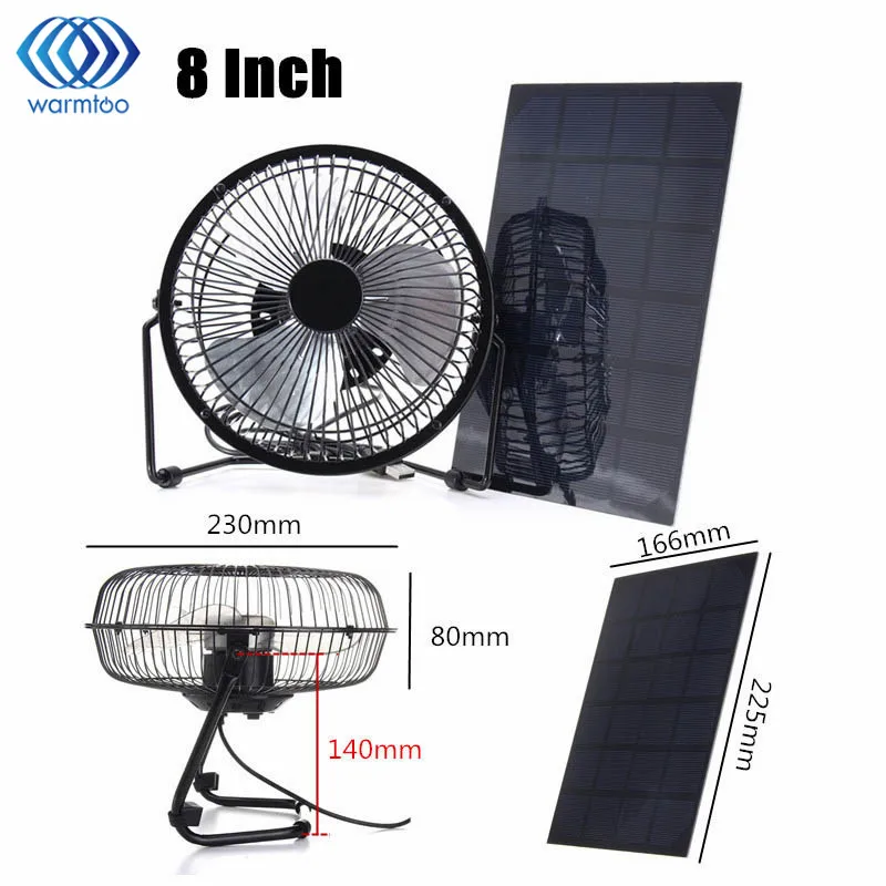 Black Solar Panel Powered +USB 5W Iron Fan 8Inch Cooling Ventilation Car Cooling Fan for Outdoor Traveling Fishing Home Office
Black Solar Panel Powered +USB 5W Iron Fan 8Inch Cooling Ventilation Car Cooling Fan for Outdoor Traveling Fishing Home Office