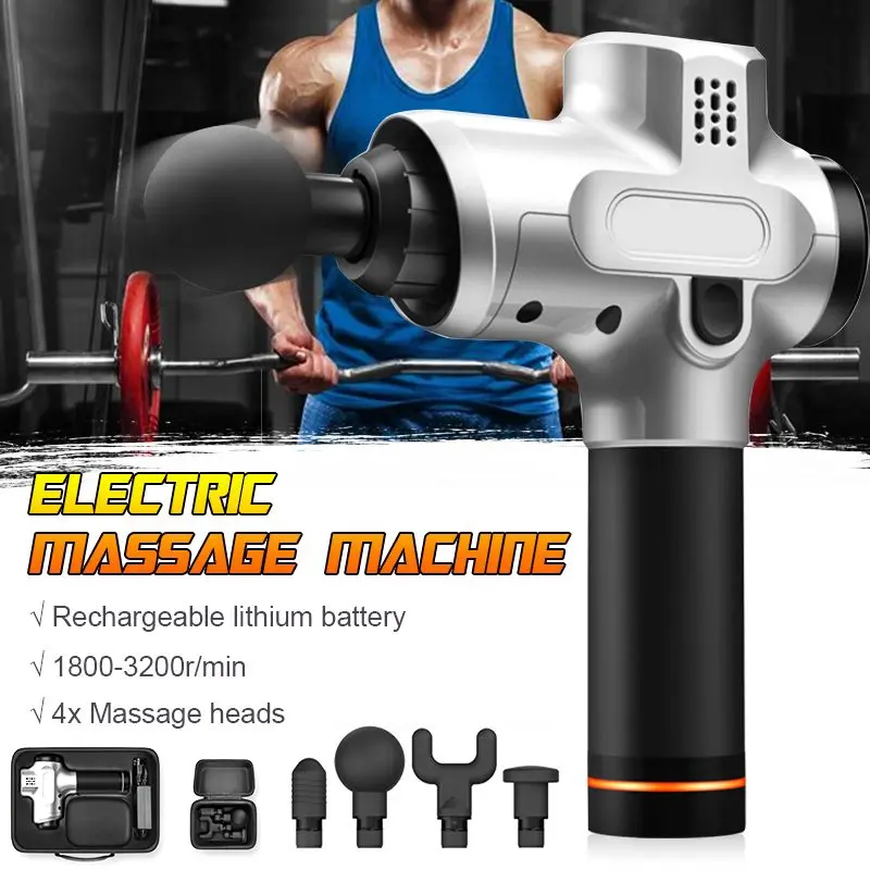 Electronic Therapy Body Massage Guns 6 levels 24V Brushless LED Massage Guns Body Muscles Relaxing Relief Pains With 4 Heads
Electronic Therapy Body Massage Guns 6 levels 24V Brushless LED Massage Guns Body Muscles Relaxing Relief Pains With 4 Heads