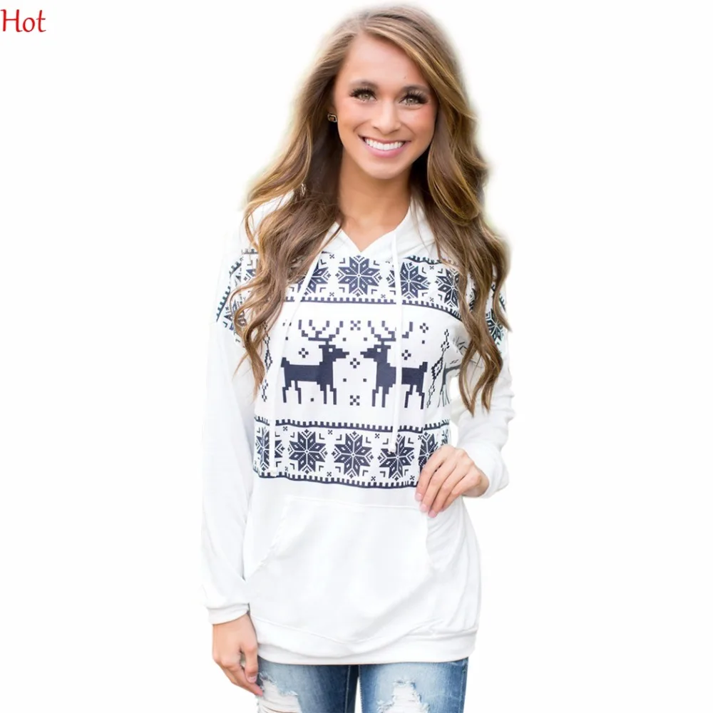 Fashion Hooded Christmas Sweatshirt Harajuku Casual Snowflake Deer Printed Hoody Women Hoodies Moleton White Pullover SV028977
Fashion Hooded Christmas Sweatshirt Harajuku Casual Snowflake Deer Printed Hoody Women Hoodies Moleton White Pullover SV028977