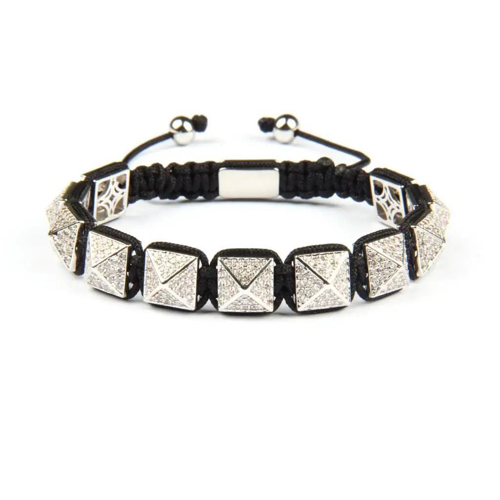 Ailatu Luxury Men Micro Pave Clear CZ Silver Pyramid Braiding Bracelet Men Gift 10x10mm Top Quality
Ailatu Luxury Men Micro Pave Clear CZ Silver Pyramid Braiding Bracelet Men Gift 10x10mm Top Quality
