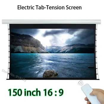 Clear Picture 150inch 16:9 HDTV Tubular Motor Tab Tension Electric Projection Screen With Wireless Remote Control 
Clear Picture 150inch 16:9 HDTV Tubular Motor Tab Tension Electric Projection Screen With Wireless Remote Control