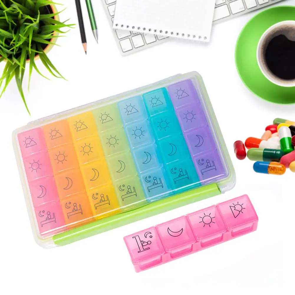 1PCS 4 Row 28 Squares Weekly 7 Days Tablet Pill Box Holder Medicine Storage Organizer Container Case
1PCS 4 Row 28 Squares Weekly 7 Days Tablet Pill Box Holder Medicine Storage Organizer Container Case