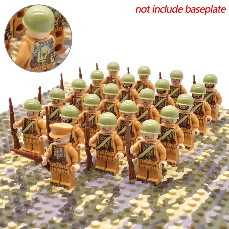 21PCs/Lot WW2 Russia Soviet Red Army Allied Troops Soldier Military Figures Weapons Building blocks Bricks Toys for Boys
21PCs/Lot WW2 Russia Soviet Red Army Allied Troops Soldier Military Figures Weapons Building blocks Bricks Toys for Boys