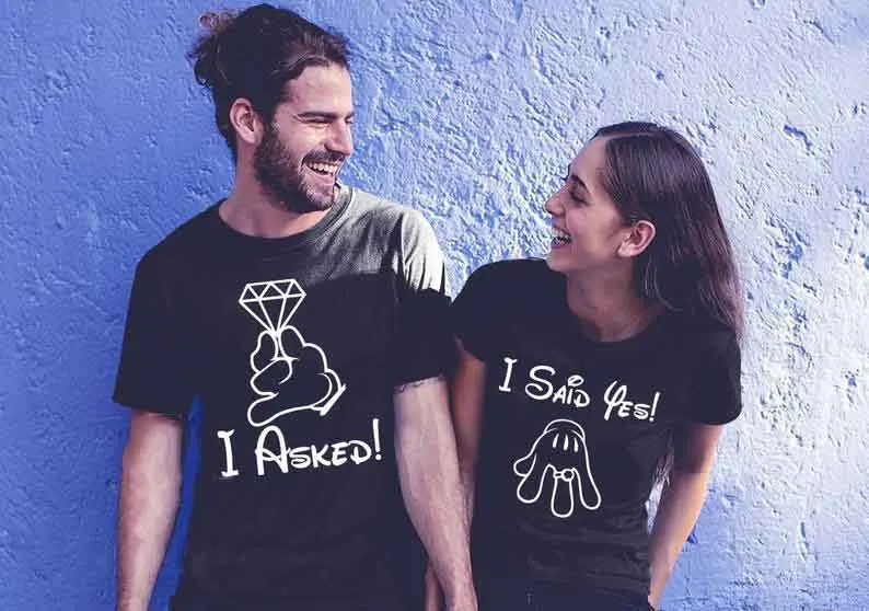 Sugarbaby I asked I said yes Couple's T-shirt Matching shirts Engagement Tees Wedding gift Honeymoon Summer shirts dropship
Sugarbaby I asked I said yes Couple's T-shirt Matching shirts Engagement Tees Wedding gift Honeymoon Summer shirts dropship