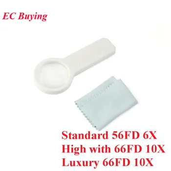 Magnifying Glass Portable Handheld Desk Magnifier 6X 10X Charging Magnifier LED Light Optical UV Glass Repair Quality Inspection