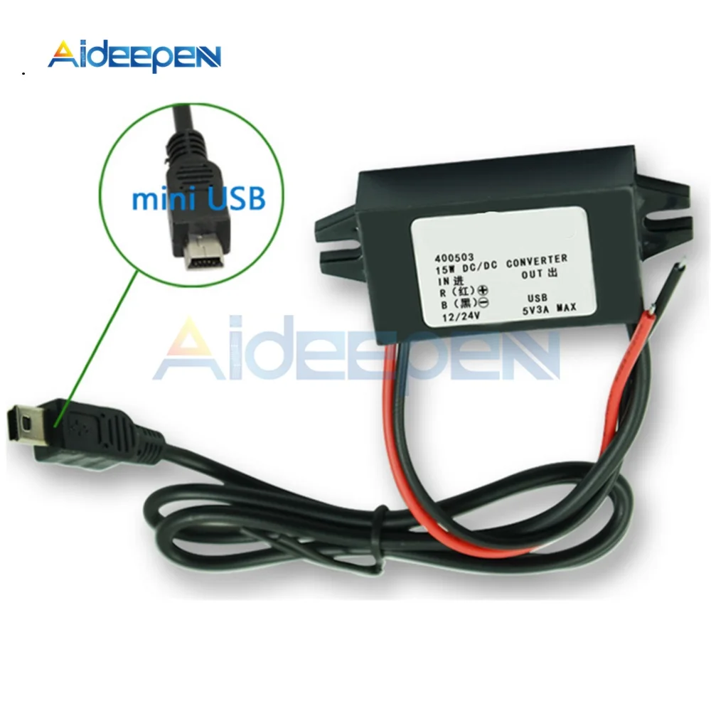 DC/DC Waterproof Converter Regulator 12V to 5V 15W 3A Step Down Buck Power Module with Mini USB
DC/DC Waterproof Converter Regulator 12V to 5V 15W 3A Step Down Buck Power Module with Mini USB