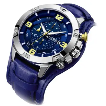 MEGIR Top Brand Men's Luminous Quartz Watches Relogios Masculino Leather Strap Army Sports Army Chronograph Wrist Watch Man Rose
MEGIR Top Brand Men's Luminous Quartz Watches Relogios Masculino Leather Strap Army Sports Army Chronograph Wrist Watch Man Rose