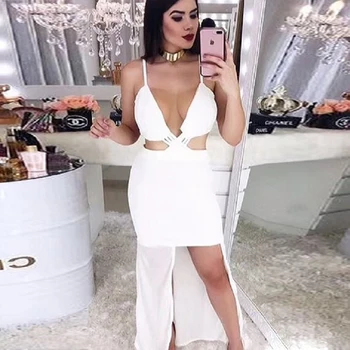 White Bandage Dress High Quality Rayon Stretch Spaghetti Strap Bodycon Maxi Sexy V Neck Cut Out Celebrity Party Dresses Vestidos
White Bandage Dress High Quality Rayon Stretch Spaghetti Strap Bodycon Maxi Sexy V Neck Cut Out Celebrity Party Dresses Vestidos