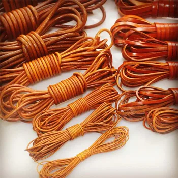2 Meters Red/Brown/Dark Brown Genuine Leather Cords 2 3 4 5 6mm Flat/Round Shape Cow Leather Rope Materials DIY Jewelry Making
2 Meters Red/Brown/Dark Brown Genuine Leather Cords 2 3 4 5 6mm Flat/Round Shape Cow Leather Rope Materials DIY Jewelry Making