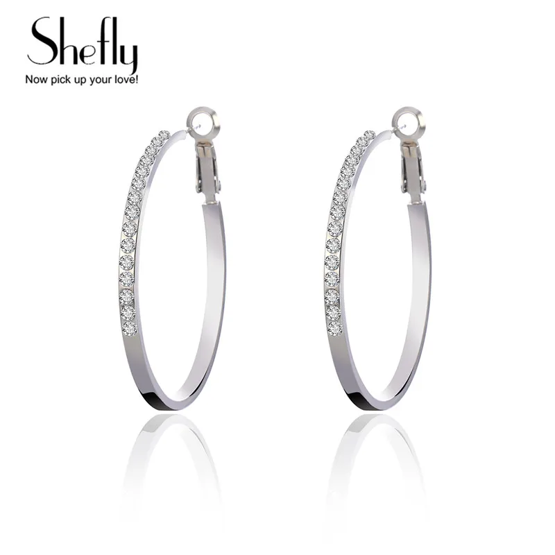 2019 Big Hoop Earrings Rhinestone Circle Earrings Simple Earrings Silver Color Loop Earrings For Women Fashion Jewellery Gift
2019 Big Hoop Earrings Rhinestone Circle Earrings Simple Earrings Silver Color Loop Earrings For Women Fashion Jewellery Gift