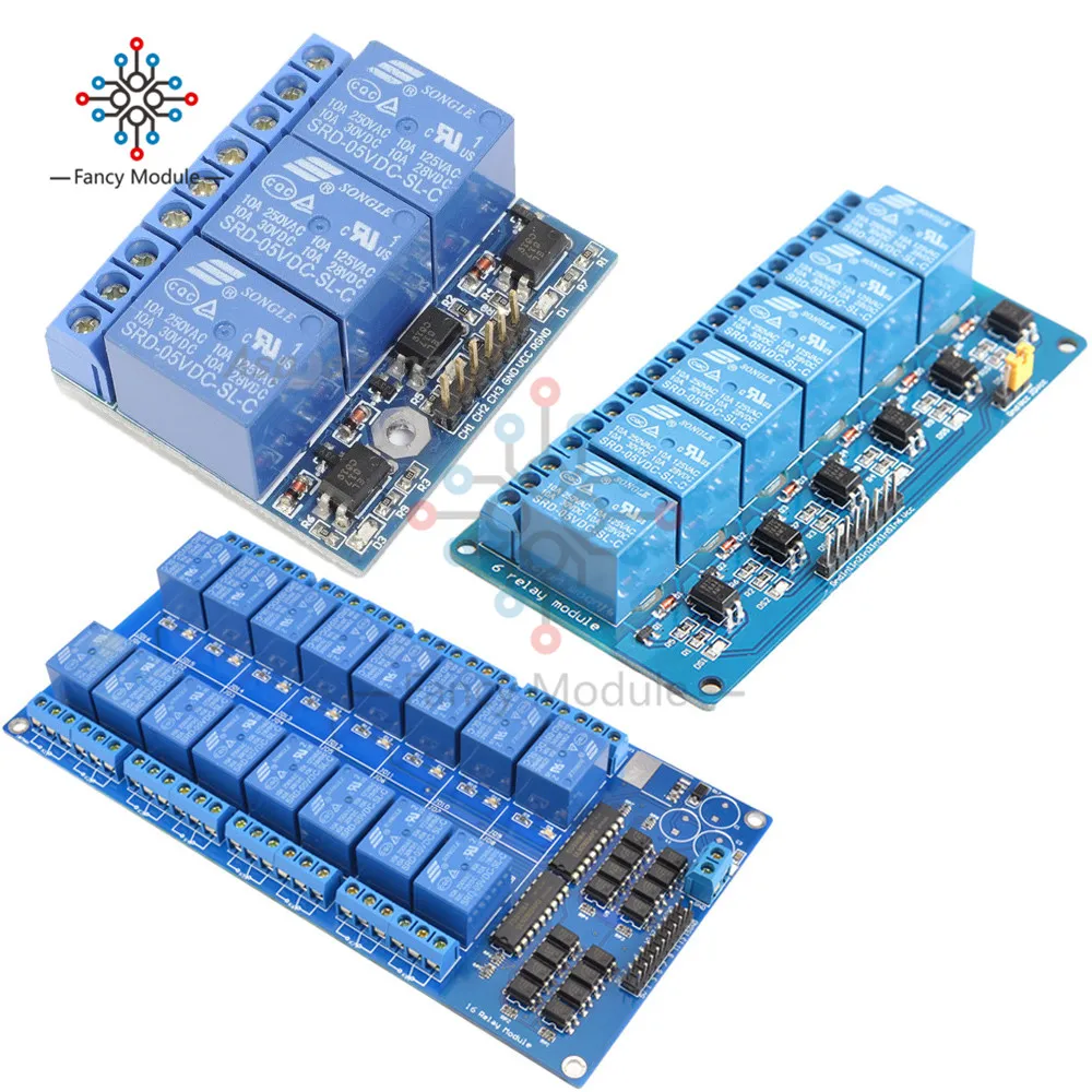 

DC 5V 3/ 6/ 16 Channel Relay Module with Light Coupling Optocoupler Insulation for Arduino PIC ARM DSP AVR Expansion Board