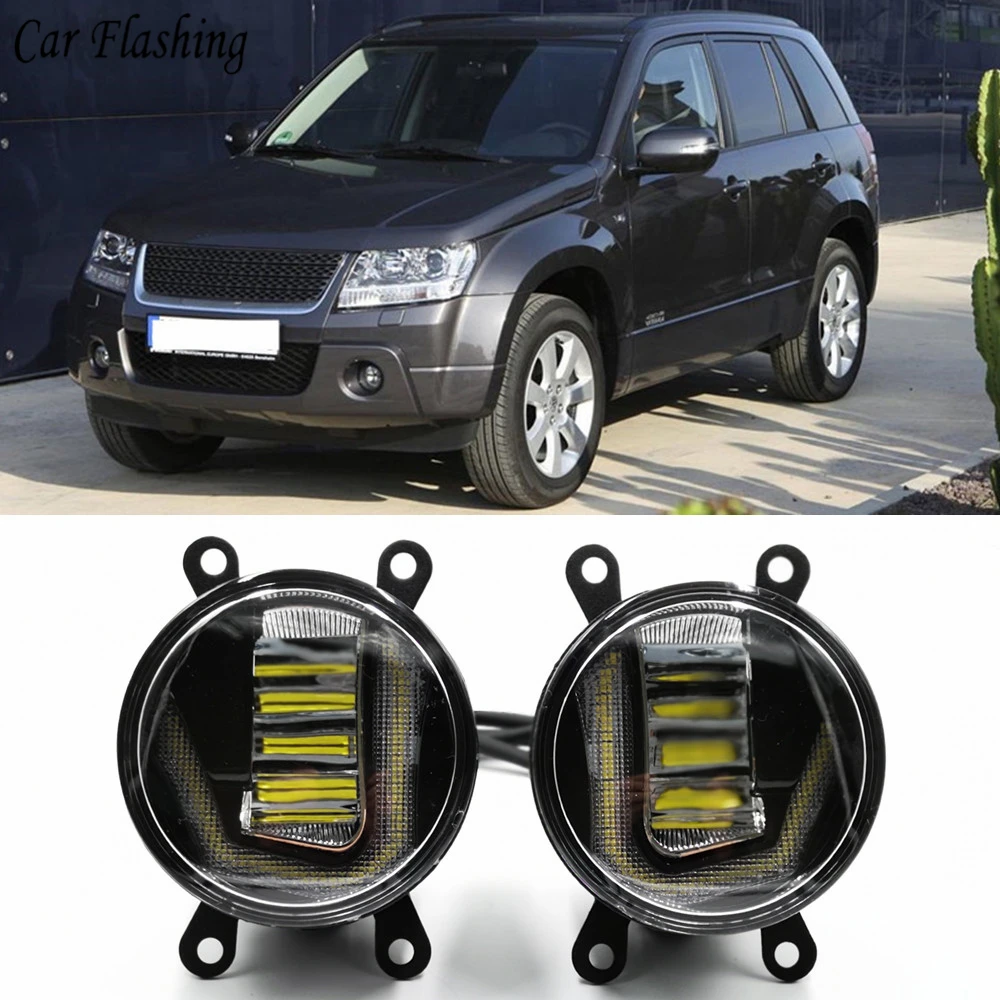 1Set 3-IN-1 Functions Auto LED For Suzuki Grand Vitara 2007 - 2012DRL Daytime Running Light Car Projector Fog Lamp signal light |