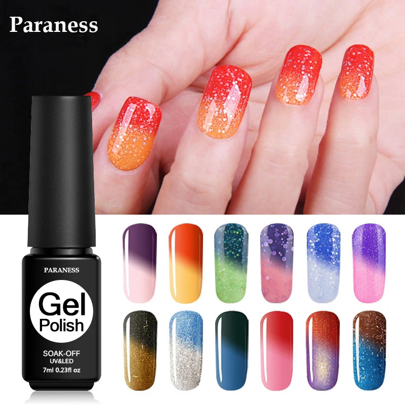 Paraness Temperature Change Color Gel Nail Polish Long Lasting Thermo UV Gel Soak Off Hybrid Gel Varnish 7ml Nail Art Stickers
Paraness Temperature Change Color Gel Nail Polish Long Lasting Thermo UV Gel Soak Off Hybrid Gel Varnish 7ml Nail Art Stickers