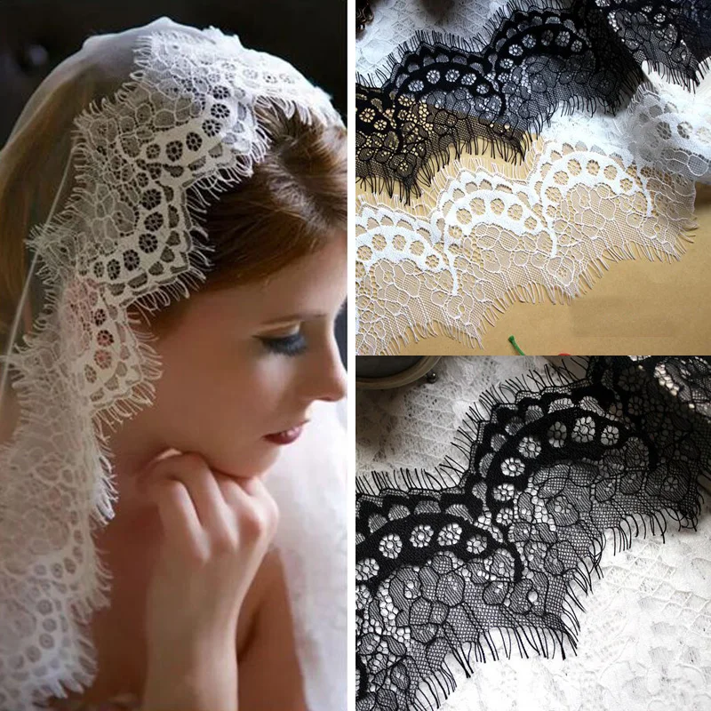 10CM width 6meters/lot white and black flower eyelash lace trim fabric for DIY craft and garment decoration
10CM width 6meters/lot white and black flower eyelash lace trim fabric for DIY craft and garment decoration