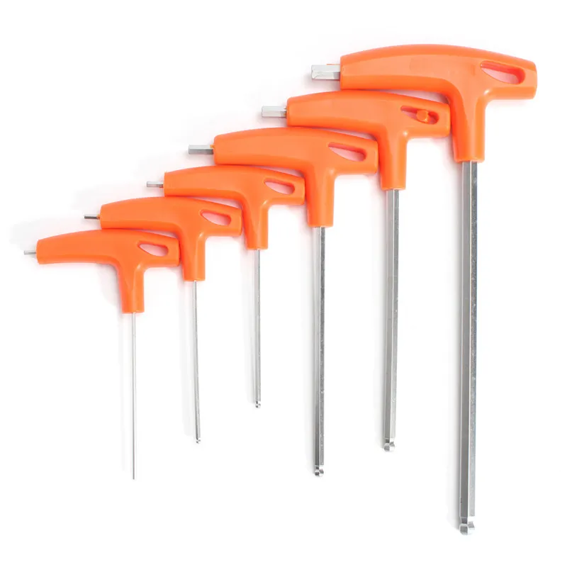 6PCS Set of T-Handle Ball Ended Hex Key Wrench Allen Key Bolt Driver Screwdriver Wrench Tool 2 2.5 3 5 6 8mm
6PCS Set of T-Handle Ball Ended Hex Key Wrench Allen Key Bolt Driver Screwdriver Wrench Tool 2 2.5 3 5 6 8mm