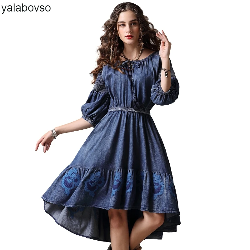 Loose Vintage Dress O neck Embroidery Dresses Retro Ruffles SML Soft Cotton dress for woman 2018 Summer A50 A82108 Z20
Loose Vintage Dress O neck Embroidery Dresses Retro Ruffles SML Soft Cotton dress for woman 2018 Summer A50 A82108 Z20