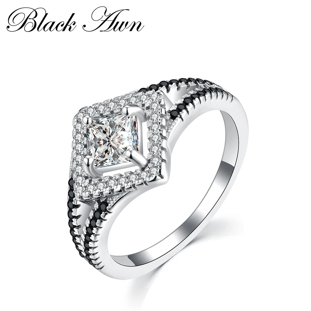 BLACK AWN 2019 New Genuine 100% 925 Sterling Silver Engagement Rings for Women Jewelry Black&White Stone Bague Femme Ring C225
BLACK AWN 2019 New Genuine 100% 925 Sterling Silver Engagement Rings for Women Jewelry Black&White Stone Bague Femme Ring C225