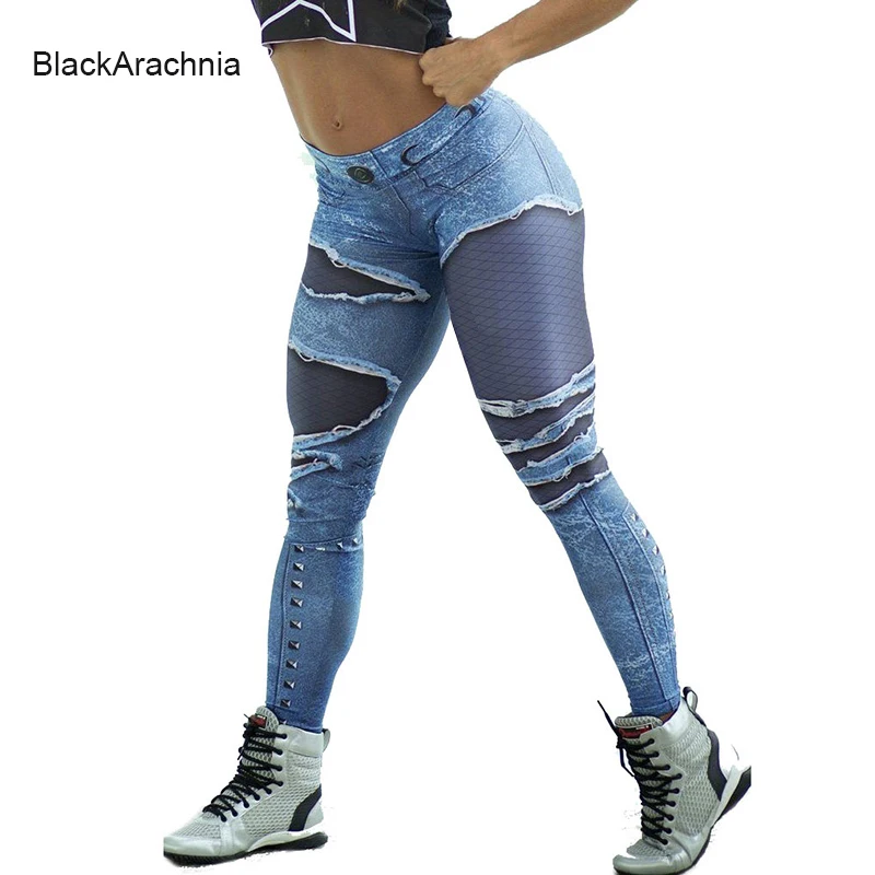 BlackArachnia New Fashion Sports Fitness Leggings Anti-Denim Printed 3D Fishnet Mesh Printed Women High Waist Elastic Yoga Pants
BlackArachnia New Fashion Sports Fitness Leggings Anti-Denim Printed 3D Fishnet Mesh Printed Women High Waist Elastic Yoga Pants