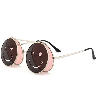 Creative Flip-top Steampunk Sunglasses Women Men Colorful Shades Mirror Smiley Face Eyewear Fashion Showing Glasses Gifts
Creative Flip-top Steampunk Sunglasses Women Men Colorful Shades Mirror Smiley Face Eyewear Fashion Showing Glasses Gifts