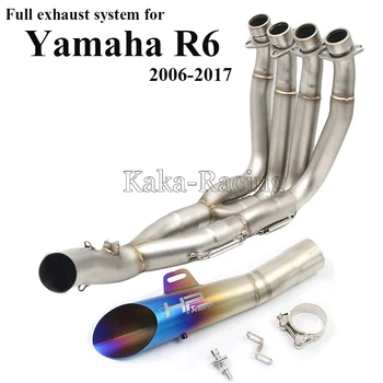 R6 Motorcycle muffler exhaust slip-on Full system Front Link pipe + HP Akrapovic exhaust Escape for Yamaha R6 YZF-R6 2006-2017
R6 Motorcycle muffler exhaust slip-on Full system Front Link pipe + HP Akrapovic exhaust Escape for Yamaha R6 YZF-R6 2006-2017