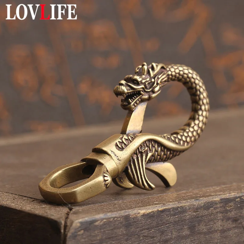 Copper Dragon Head Keychain Antique Craft Key Chains Lobster Clasps Keyring Waist Buckle Brass Metal Vintage Car Key Holder Gift
Copper Dragon Head Keychain Antique Craft Key Chains Lobster Clasps Keyring Waist Buckle Brass Metal Vintage Car Key Holder Gift