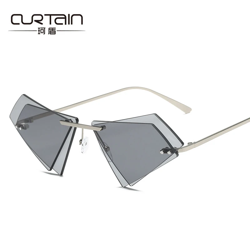 Golden leg Rimless Cat Eye Sunglasses Men Women Cool Brand Designer Triangle Sun Glasses Candy Colors Double Lens UV400 n124
Golden leg Rimless Cat Eye Sunglasses Men Women Cool Brand Designer Triangle Sun Glasses Candy Colors Double Lens UV400 n124