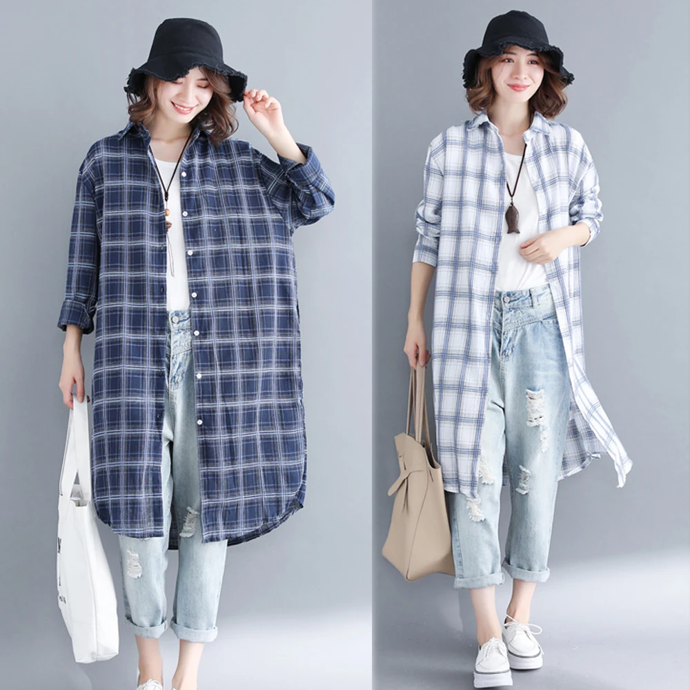 Plus Size Large Plaid Blouse Long Sleeve for Women Cotton Linen Shirt Kimono Cardigan Top Summer Autumn Winter Loose Clothing
Plus Size Large Plaid Blouse Long Sleeve for Women Cotton Linen Shirt Kimono Cardigan Top Summer Autumn Winter Loose Clothing